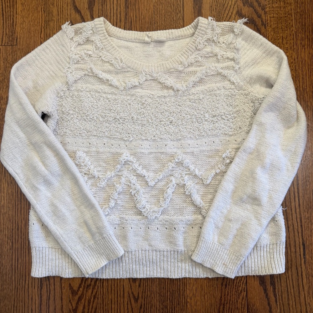 Moth Anthropologie Cream Lightweight Sweater Size Medium